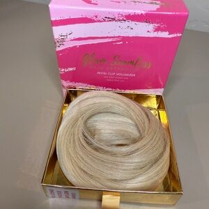 Glam Seamless Blonde Invisi Clip Hair Extension 18” human hair